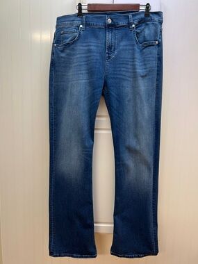 7 For All Mankind Men's Straight Leg Blue Jeans